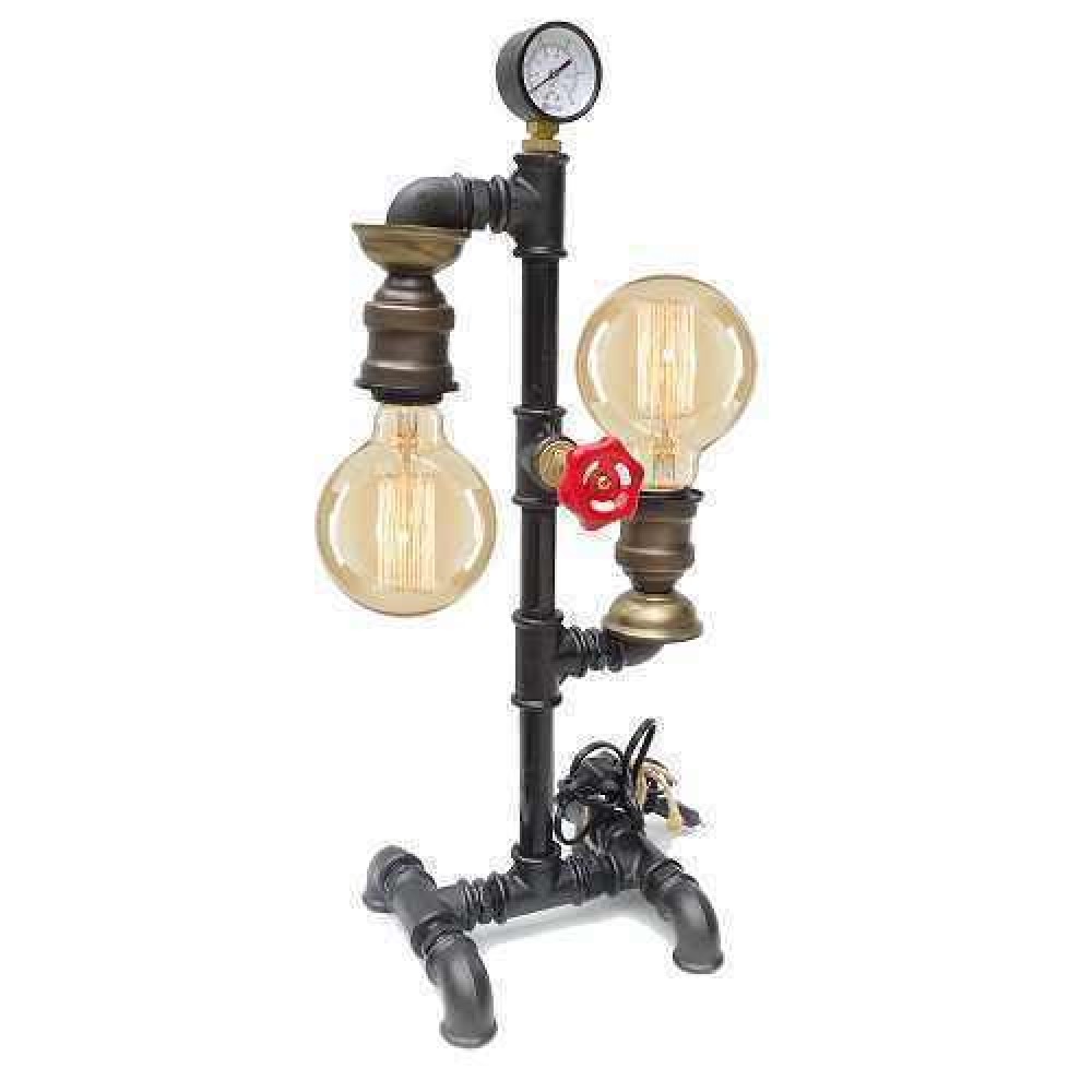 Lampshade Table Lamp Antiqued Lampholder Industrial Pipe Arrester Cable