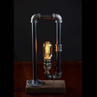 Table Lamp Lampshade Lighting Industrial Water Pipe Arapuar Wired