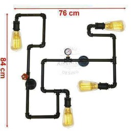 Sconce Labyrinth Retro Gothic Style Water Pipe Manometer Four Caps