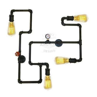 Sconce Labyrinth Retro Gothic Style Water Pipe Manometer Four Caps