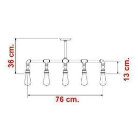 Chandelier Five-Bulb Gothic Style Water Pipe
