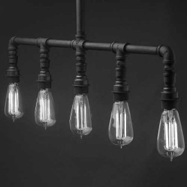 Chandelier Five-Bulb Gothic Style Water Pipe