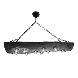 Chandelier Walnut Wood Edison Rustic with Bulb