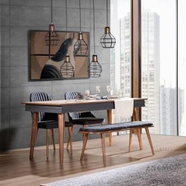 Chandelier Pendant Lamp Retro Style Metal with Five Copper Lampholders