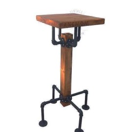 Water Pipe Cafe Pub Bar Table Natural Wood
