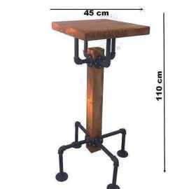 Water Pipe Cafe Pub Bar Table Natural Wood