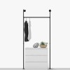 Store Clothes Hanger Vintage Style Metal Pipe Single Section Wall Mounted