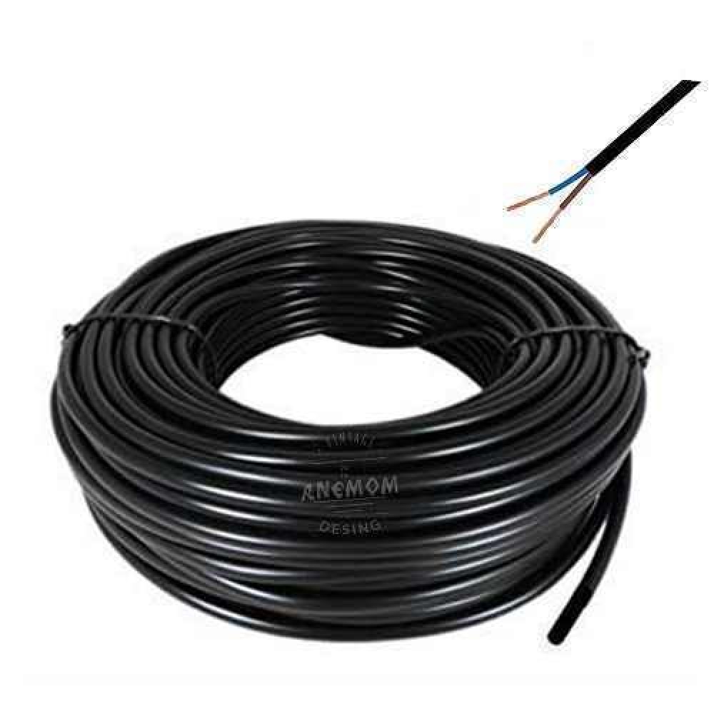 Black Round Chandelier Lampshade Cable 2x0.50 Multi-strand Real Copper