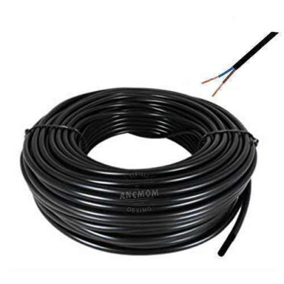 Black Round Chandelier Lampshade Cable 2x0.50 Multi-strand Real Copper