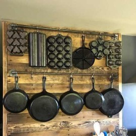 Retro Rustic Kitchen Cast Iron Pan Hanger 150cm