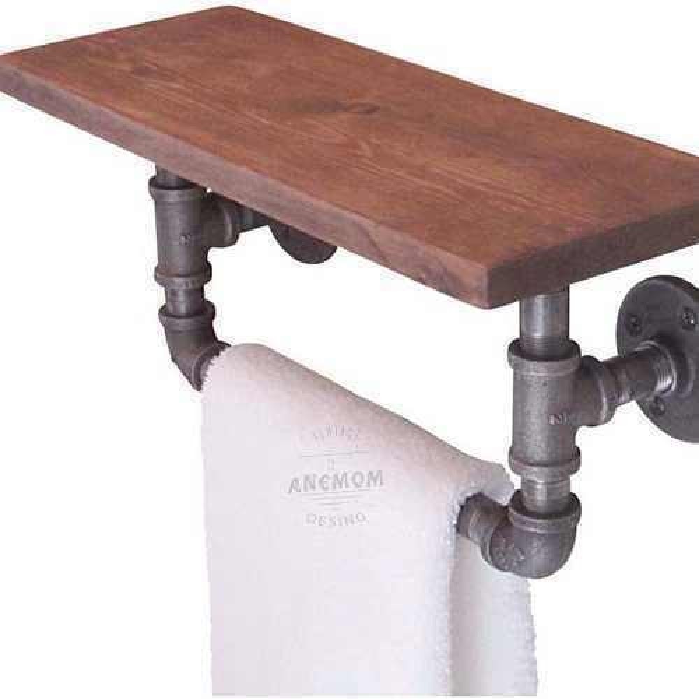 Retro Bathroom Kitchen Bedroom Water Pipe Towel Holder Rack