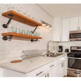 Rustic Retro Pipe Shelf Legs Industrial and Modern Wall Shelf