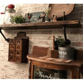 Rustic Retro Pipe Shelf Legs Industrial and Modern Wall Shelf