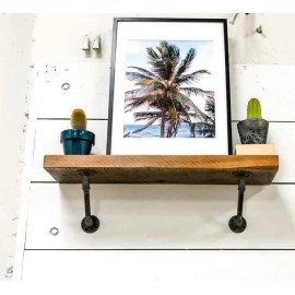 Rustic Retro Pipe Shelf Legs Industrial and Modern Wall Shelf