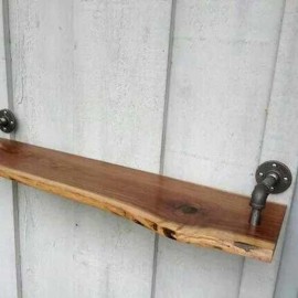 Rustic Retro Shelf Legs Industrial and Modern Wall Shelf Walnut Wood