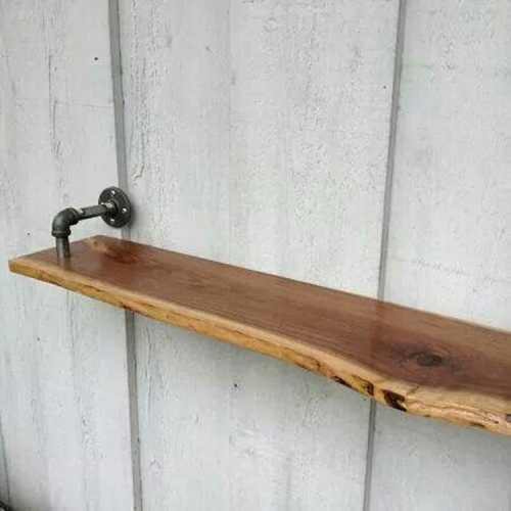 Rustic Retro Shelf Legs Industrial and Modern Wall Shelf Walnut Wood