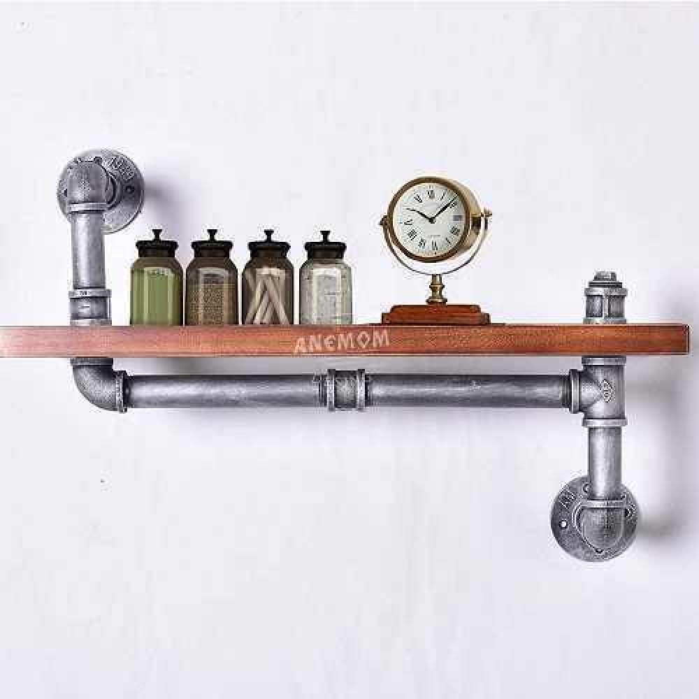 Rustic Retro Style Kitchen Shelf Spice Rack Industrial Pipe